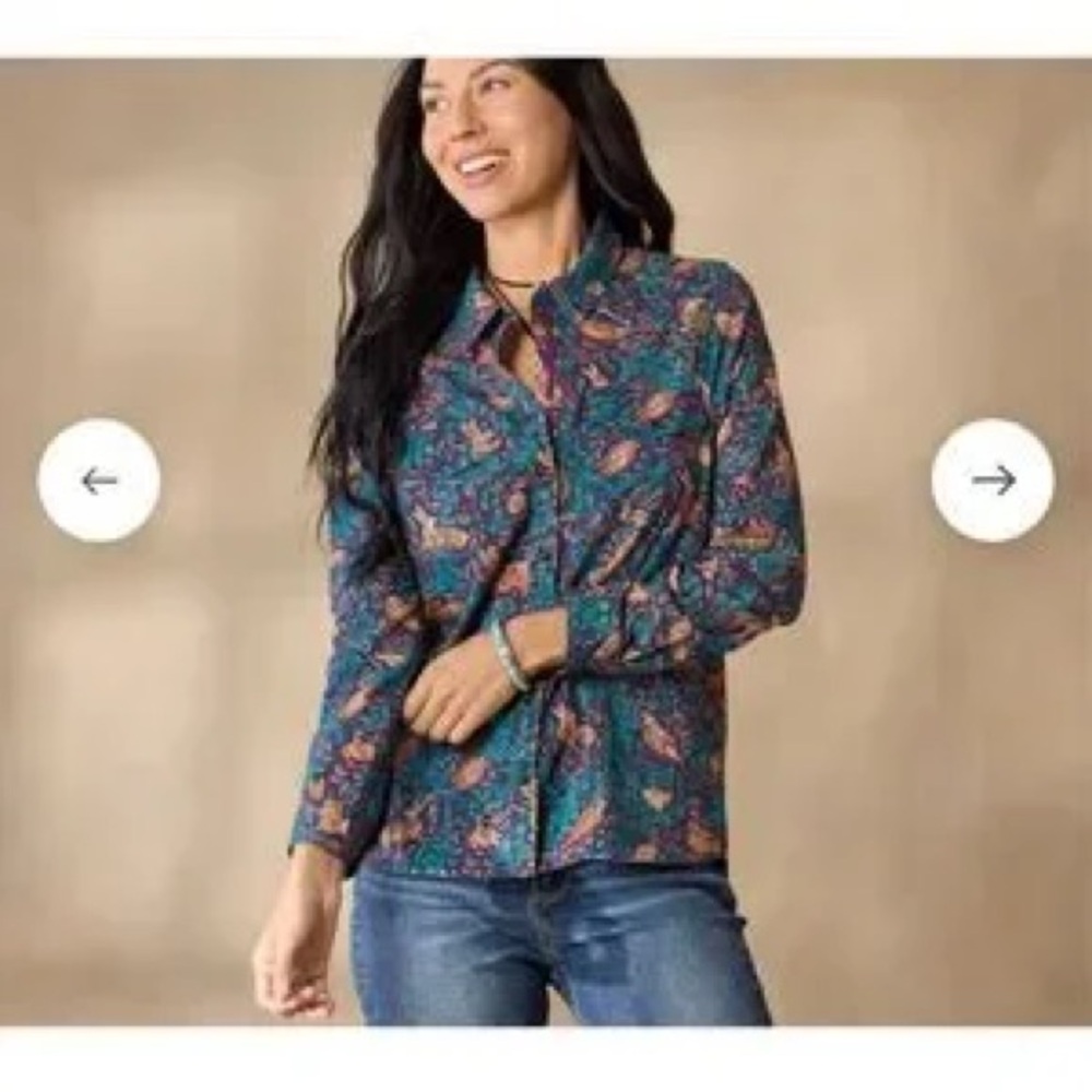 Sundance Teal Floral Button-Down Shirt